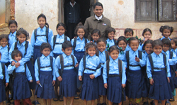 rescued class of girls attending school